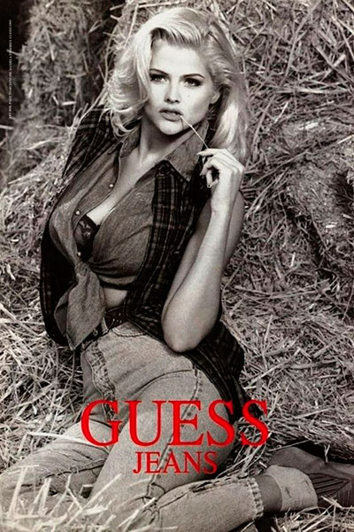 История джинсов 1980-1990-е: реклама Guess с Анной Николь